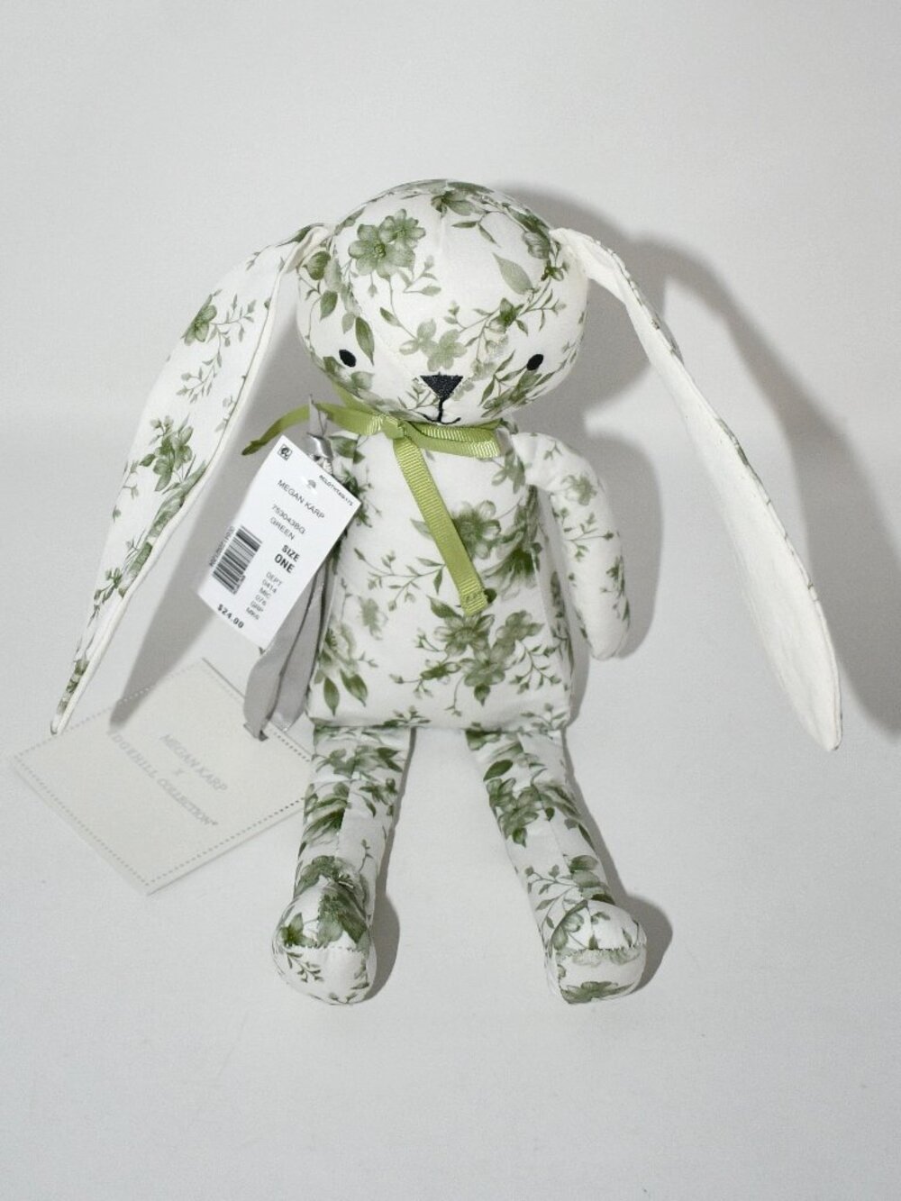 Edgehill Collection x Megan Karp Penelope Floral Bunny Plush Toy GREEN #753043BG